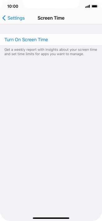 Press Turn On Screen Time.