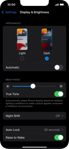Press the indicator next to 