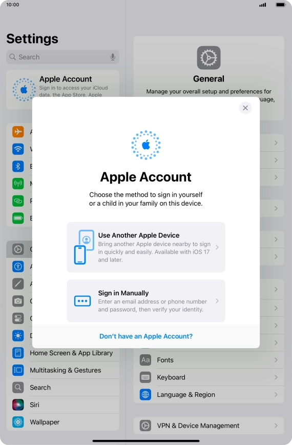 Press Sign in Manually.