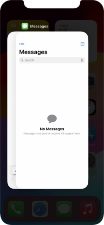 Slide upwards on the required application to end it.