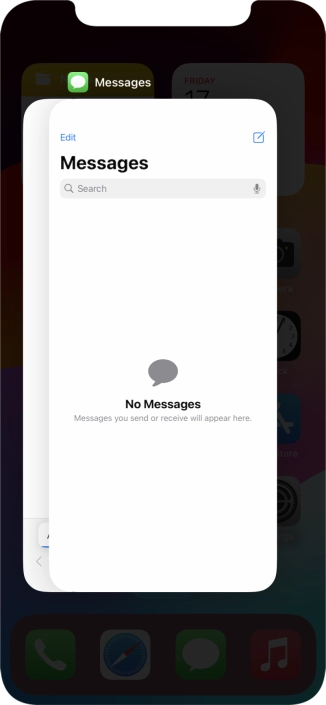 Slide upwards on the required application to end it.