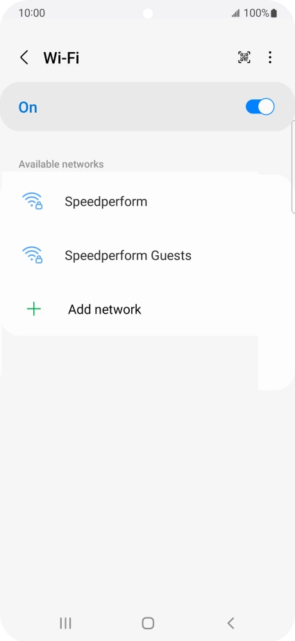 Press the required Wi-Fi network.