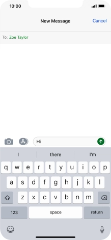 Press the send icon. Press the send icon.