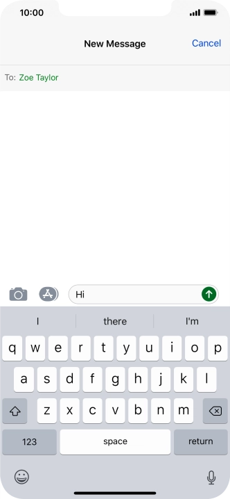 Press the send icon. Press the send icon.