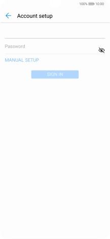 Press Password and key in the password for your email account.