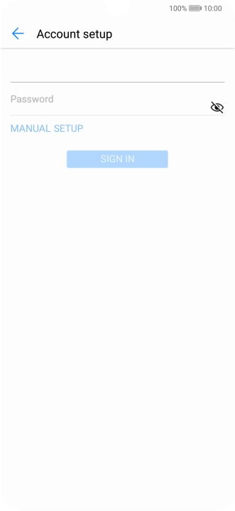 Press Password and key in the password for your email account.