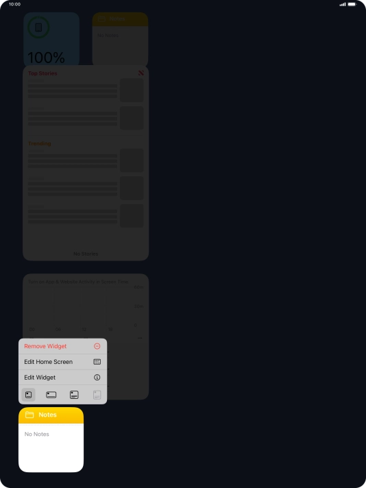 Press Remove Widget.