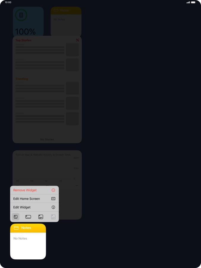 Press Remove Widget.