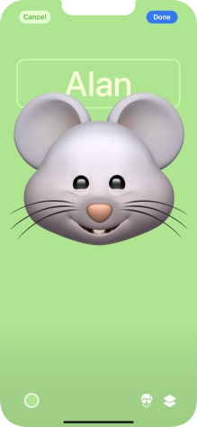 Press the name field and follow the instructions on the screen to select the required font and colour for your name on the Contact Poster.