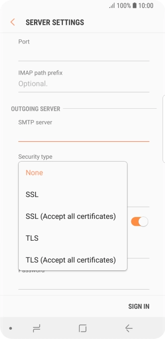 Press None to turn off the function.