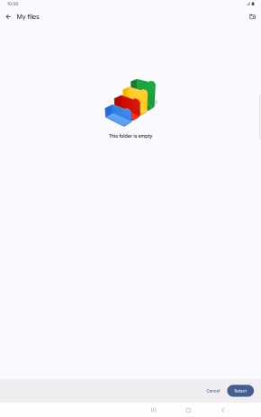 To create a new folder, press the new folder icon and follow the instructions on the screen to create a new folder.