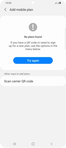 Press Scan carrier QR code.