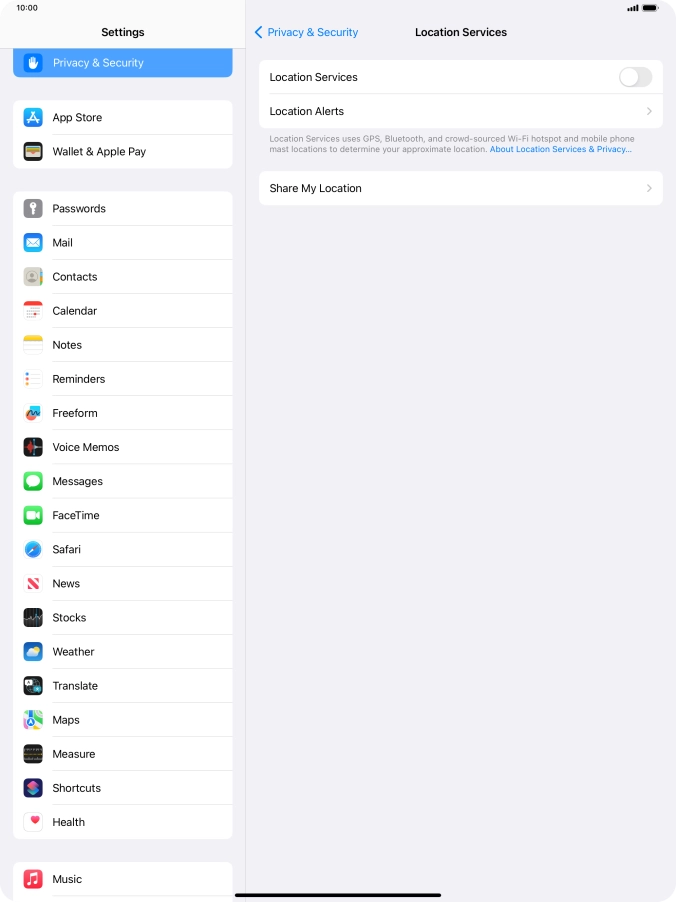 Press the indicator next to 