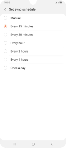 Press the required setting.