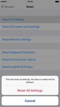 Press Reset All Settings.