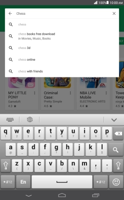 Key in the name or subject of the required app and press the search icon.