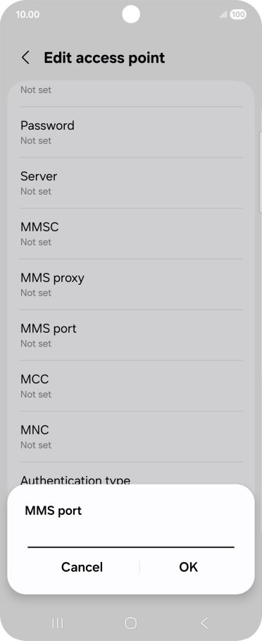 Key in 8080 and press OK.