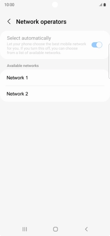 Press the required network.