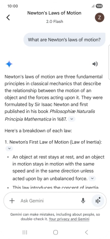 Transcription of the conversation with Gemini Live is now displayed. Transcription of the conversation with Gemini Live is now displayed.