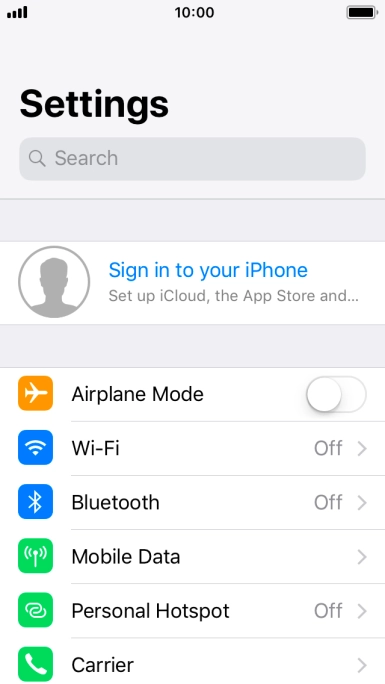 Press Sign in to your iPhone.