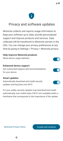 Press the indicators next to the required settings to select them.