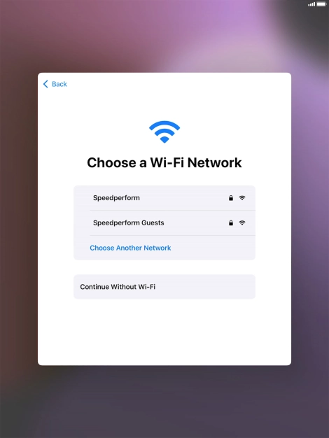 Press the required Wi-Fi network.