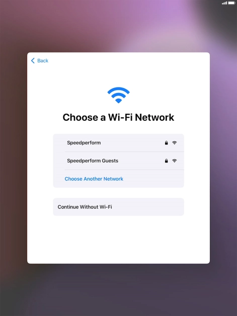 Press the required Wi-Fi network.