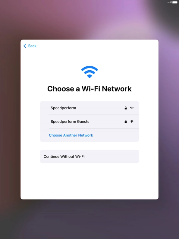 Press the required Wi-Fi network.