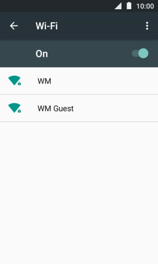 Press the required Wi-Fi network.