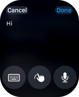 Press the microphone icon and record the message.