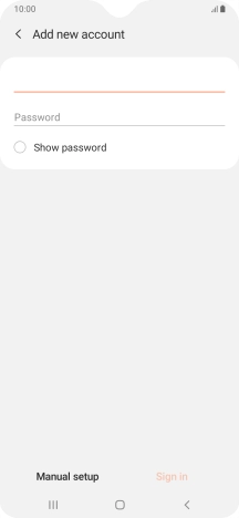 Press Password and key in the password for your email account.