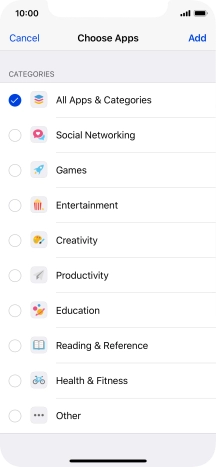 Press the required categories.