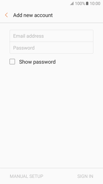 Press Email address and key in your email address.