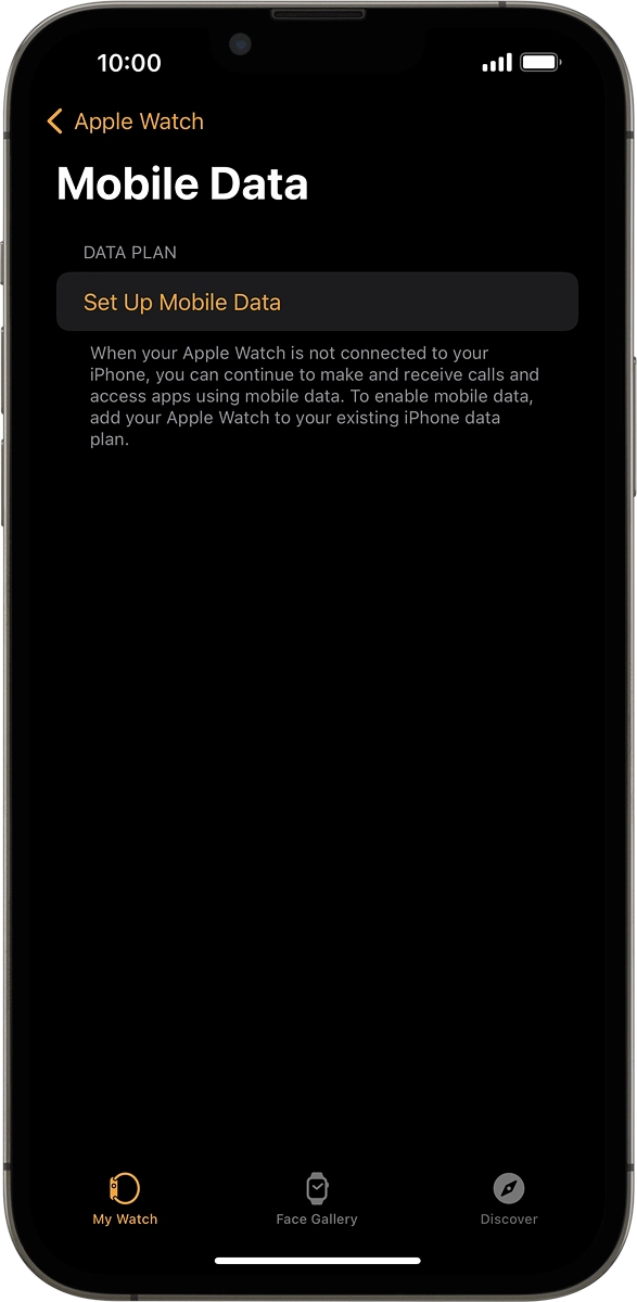 On your phone: Press Set Up Mobile Data and follow the instructions on the screen to set up mobile data.