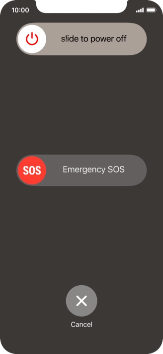 Press and drag the power off icon right.