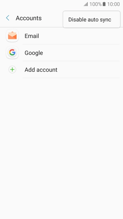 Press Disable auto sync.