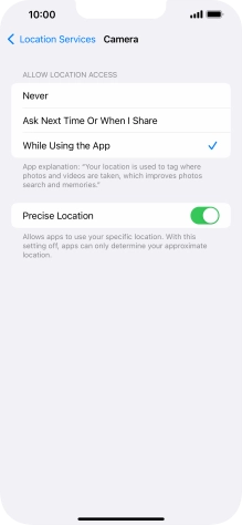 Press the required setting to turn the function on or off.