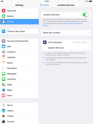 Press the required application.
