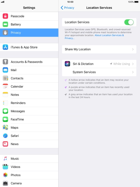Press the required application.