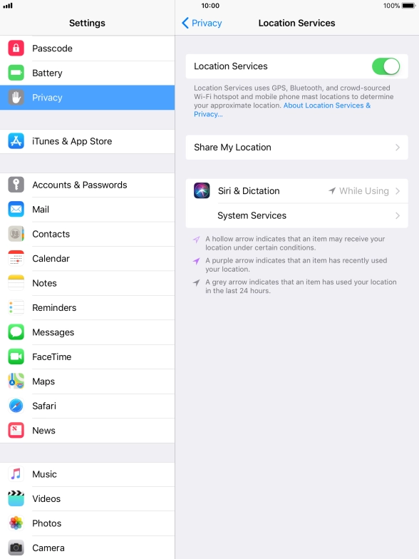 Press the required application.