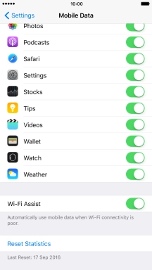 Press the indicator next to 