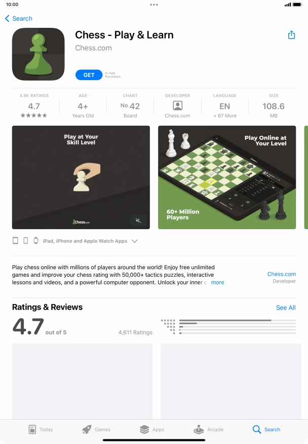 Press GET and follow the instructions on the screen to install the app.