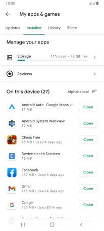 Press the required app.