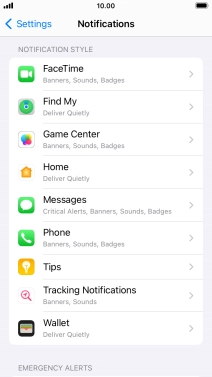 Press the required application.