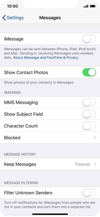Press the indicator next to 