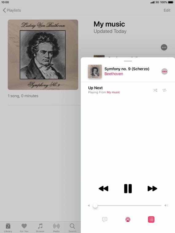 Press the shuffle icon to turn the function on or off. Press the shuffle icon to turn the function on or off.