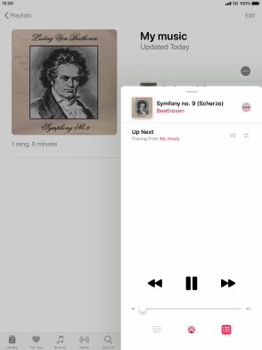Press the shuffle icon to turn the function on or off. Press the shuffle icon to turn the function on or off.