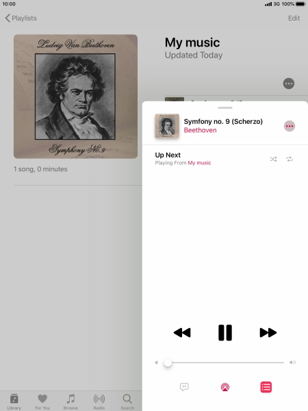Press the shuffle icon to turn the function on or off. Press the shuffle icon to turn the function on or off.