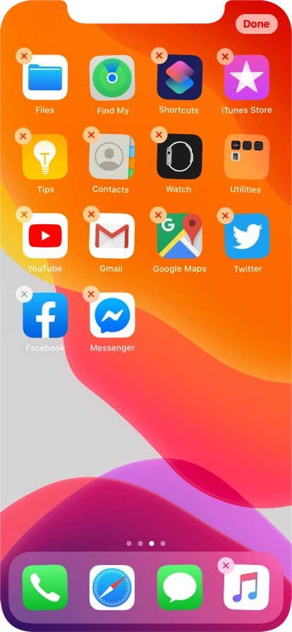 Press the delete icon next to the required app.