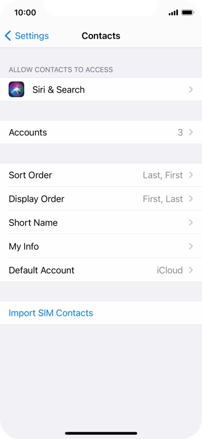 Press Import SIM Contacts.